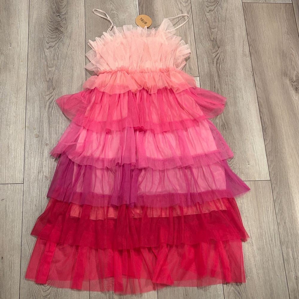 BiBi Pink Ombre Layered Midi Dress